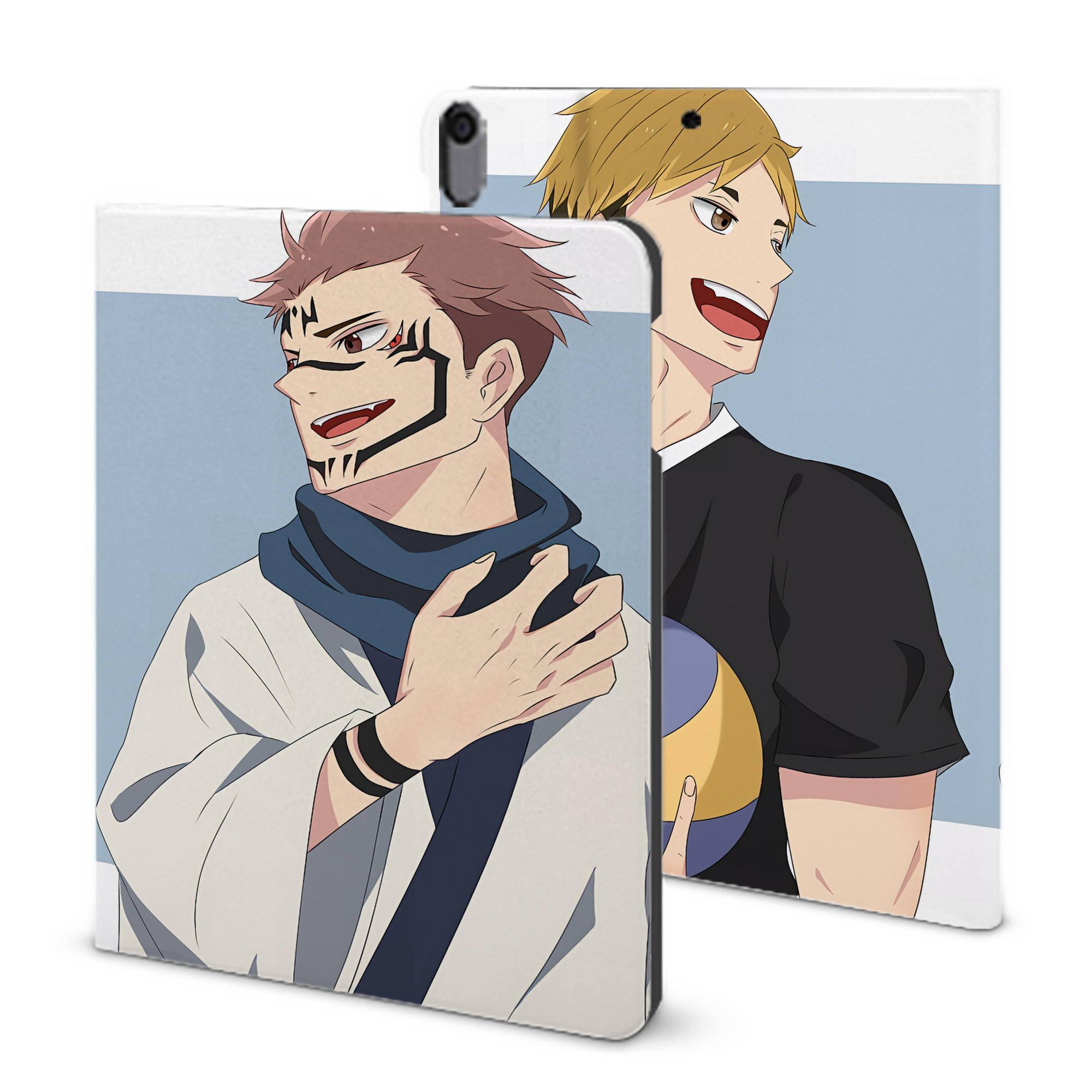 （画像用） 呪術廻戦 Jujutsu Kaisen IPad ケース ブック型 PUレザー TPU 耐衝撃 軽量 薄型 ペン収納なし 全面保護 IPad 各モデル対応